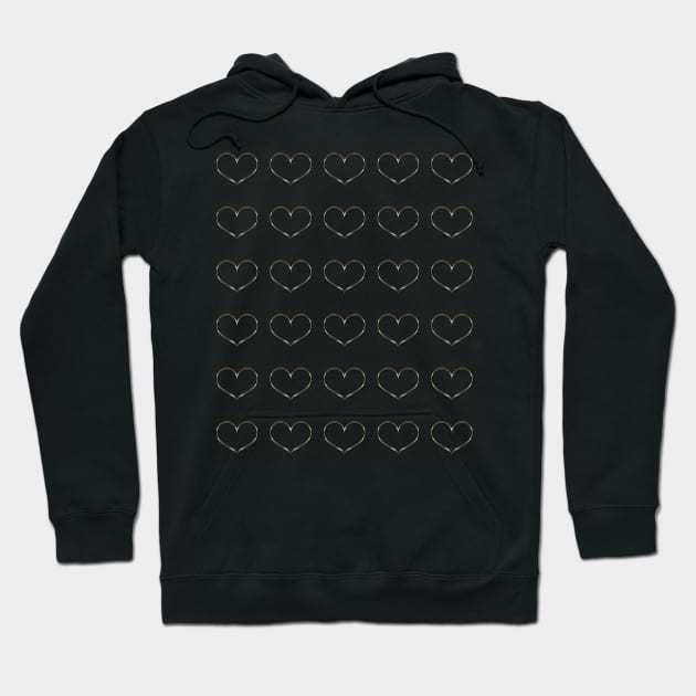 Gold Heart Love Hoodie by technotext